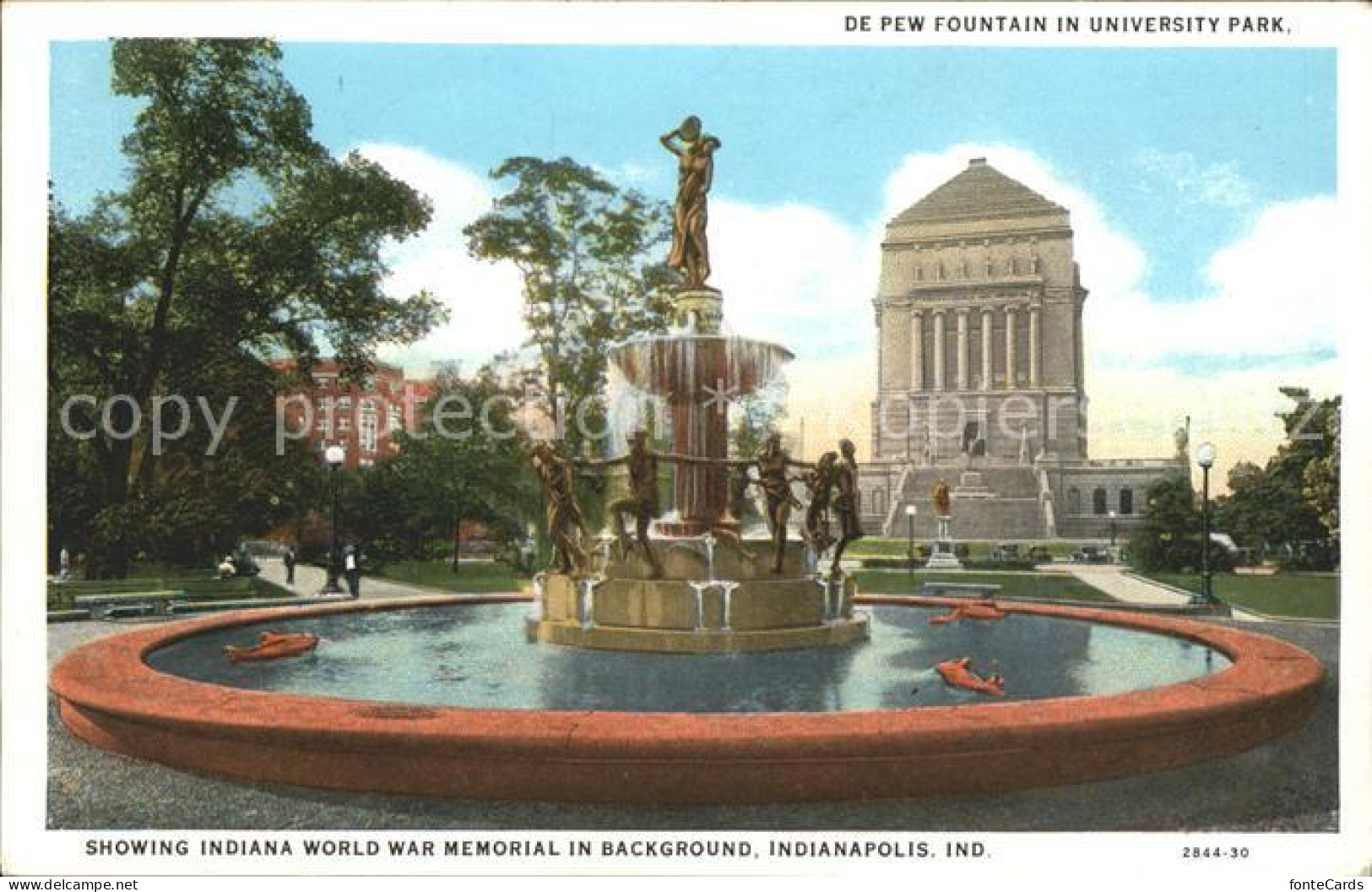 11686533 Indianapolis Indiana World War Memorial And De Pew Fountain University  - Andere & Zonder Classificatie