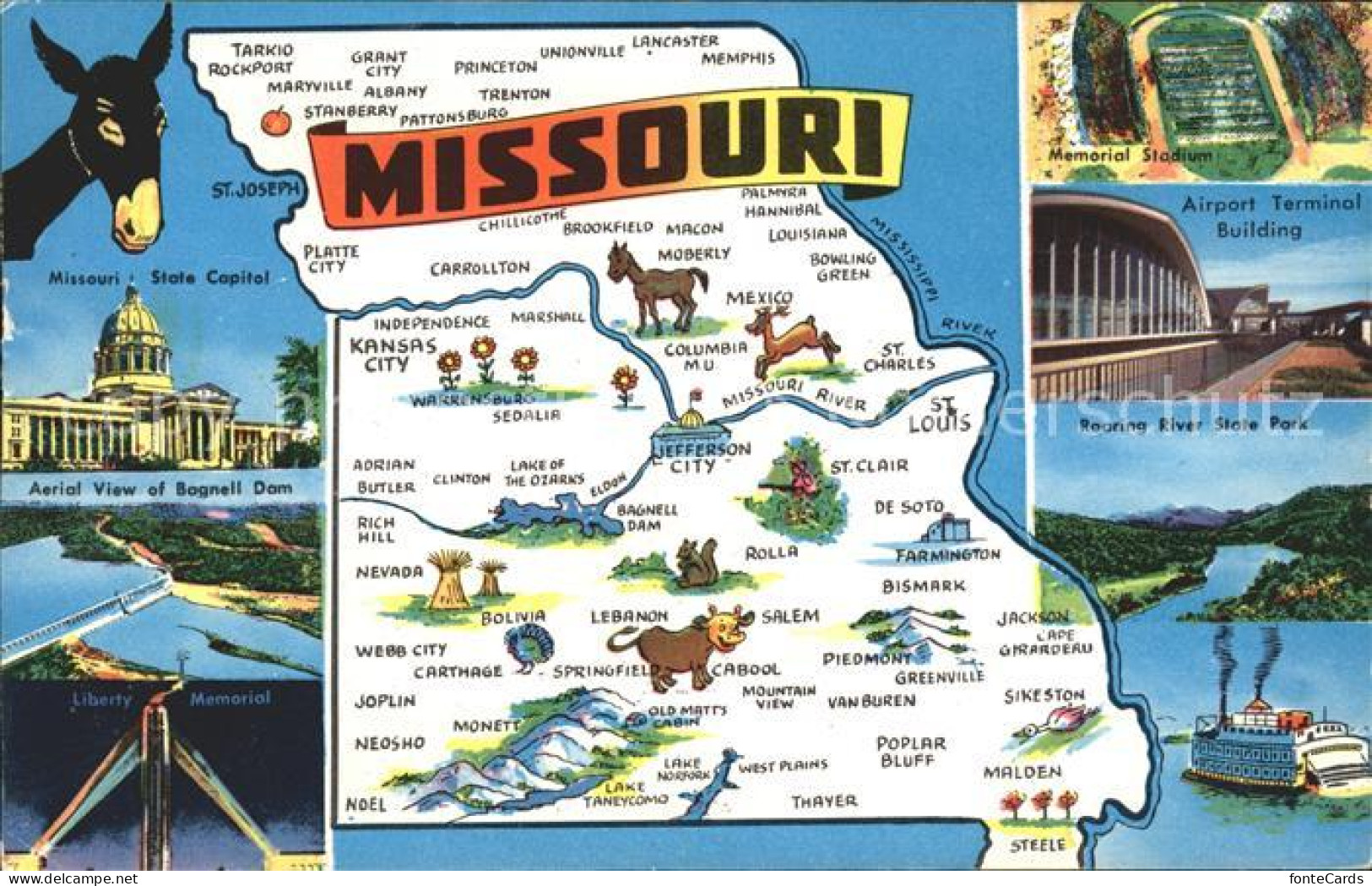 11686476 Missouri_US-State Karte Und Sehenswuerdigkeiten - Sonstige & Ohne Zuordnung