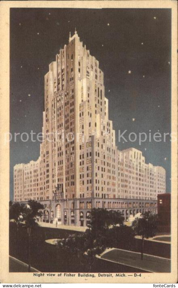 11686425 Detroit_Michigan Night View Of Fisher Building - Sonstige & Ohne Zuordnung