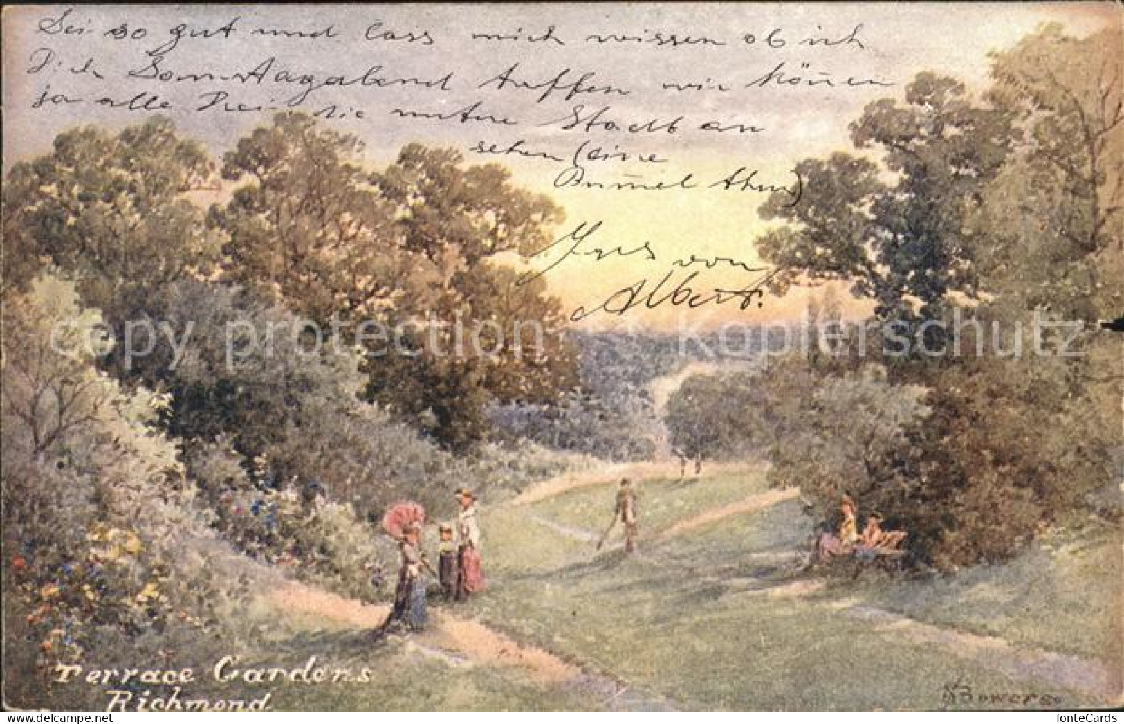 11686282 Richmond_Hill_New_York Terrace Gardens Kuenstlerkarte - Sonstige & Ohne Zuordnung