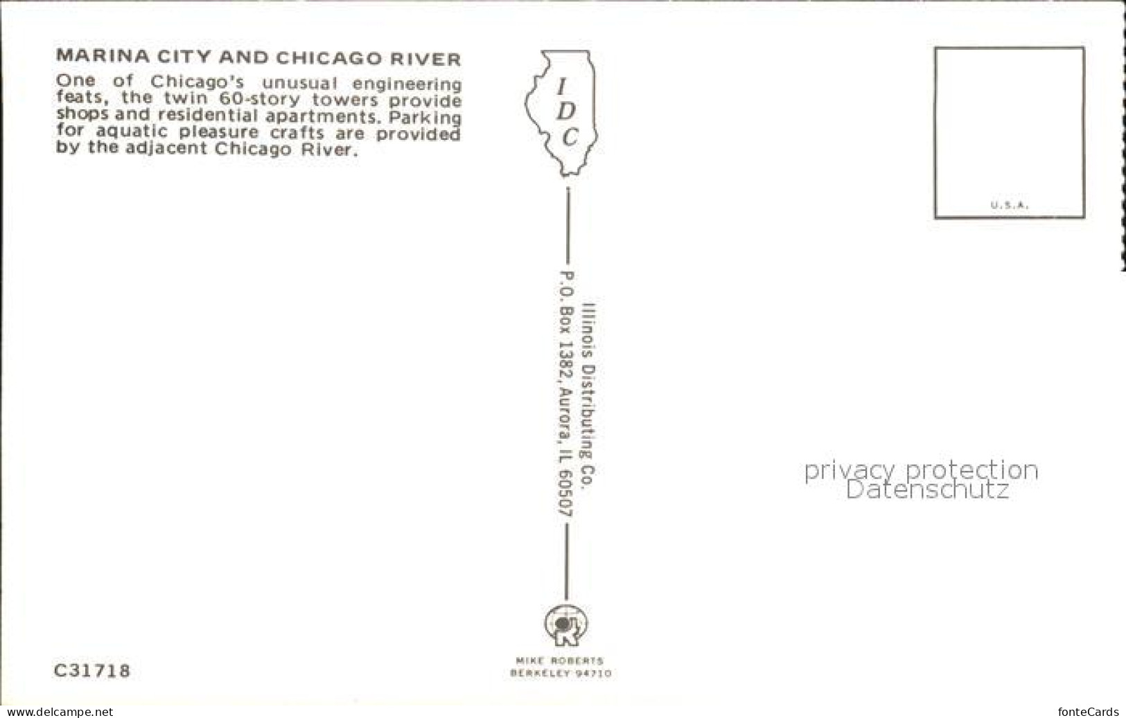 11686185 Chicago_Illinois Fliegeraufnahme Marina City And Chicago River - Otros & Sin Clasificación