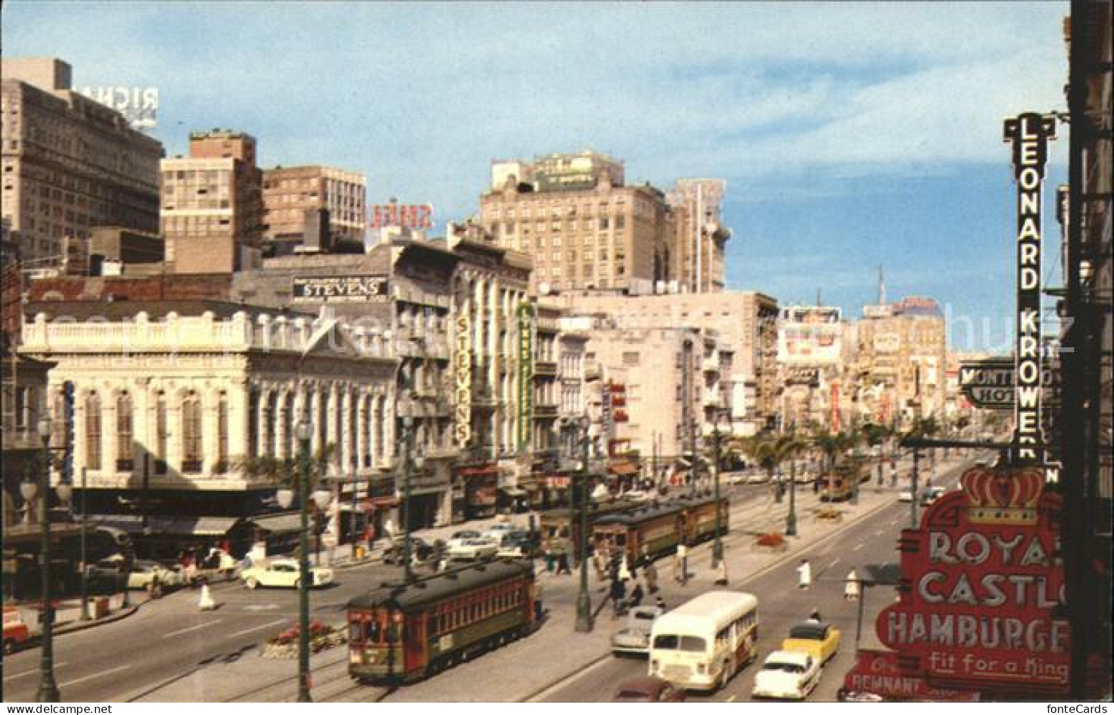 11686153 New_Orleans_Louisiana Canal Street Strassenbahn Bus Autos - Autres & Non Classés