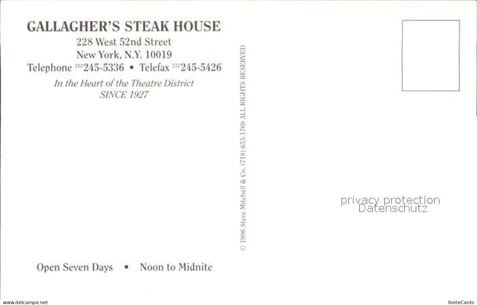11686106 New_York_City Callghers Steak House West 52nd Street Inside - Sonstige & Ohne Zuordnung