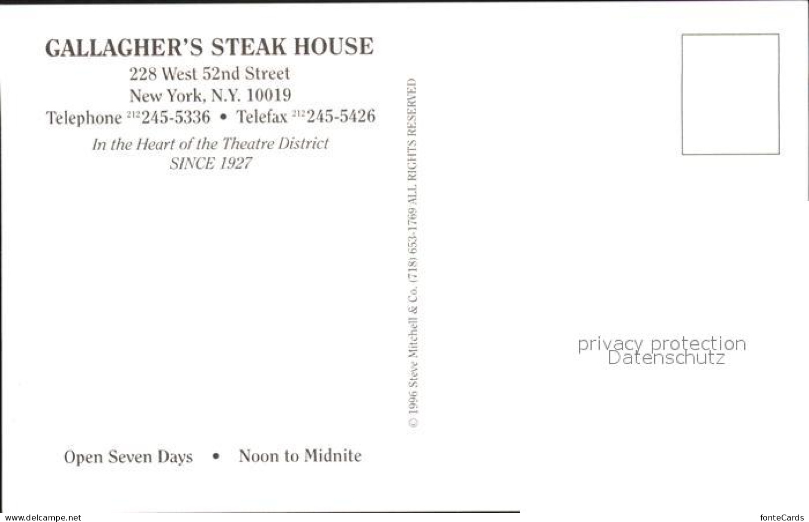 11686105 New_York_City Callghers Steak House West 52nd Street Inside - Sonstige & Ohne Zuordnung