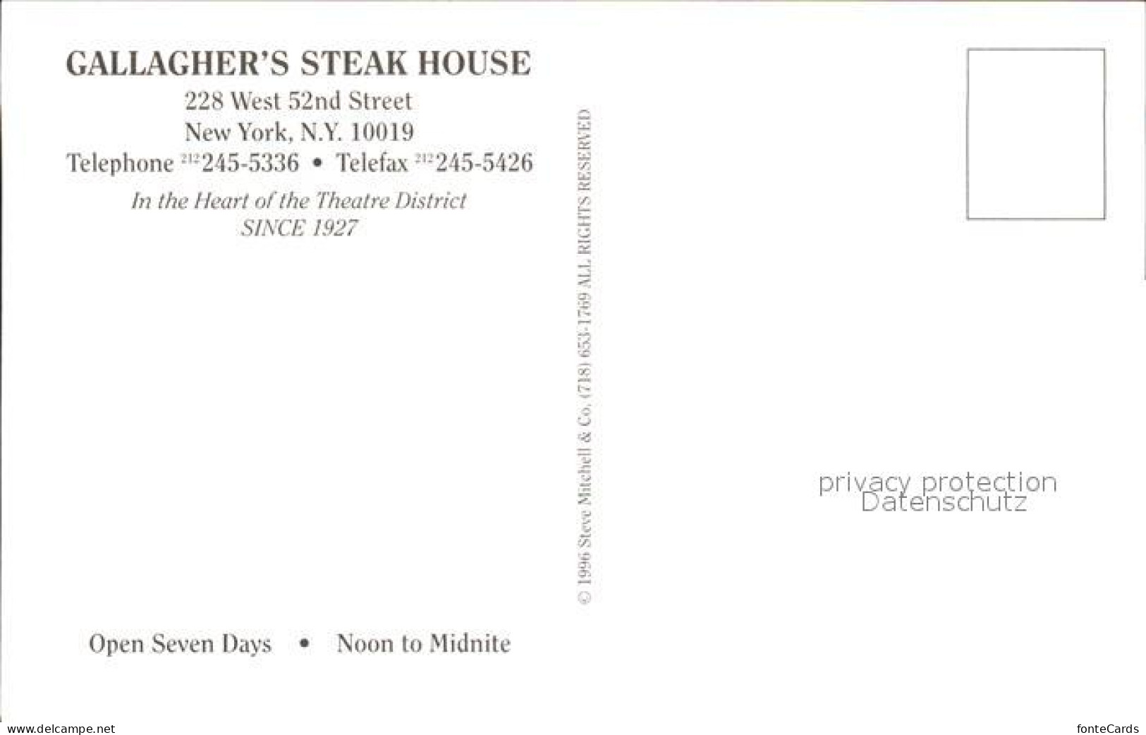 11686104 New_York_City Callghers Steak House West 52nd Street Inside - Autres & Non Classés