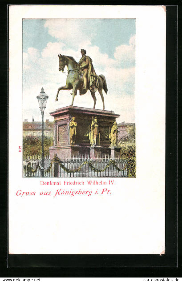 AK Königsberg, Denkmal Friedrich Wilhelm IV.  - Ostpreussen