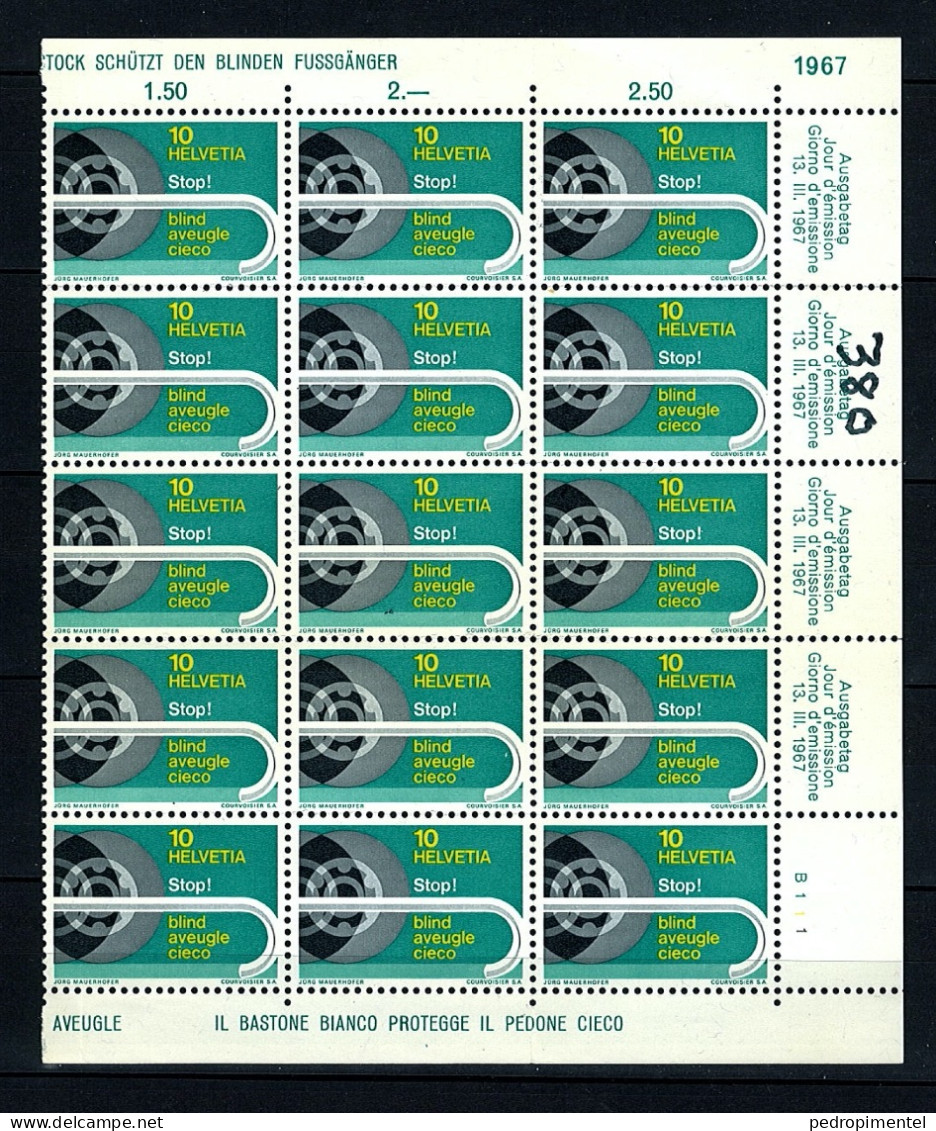 Switzerland Stamps | 1967 | Stop! Blind! | Stamp Sheet MNH - Neufs