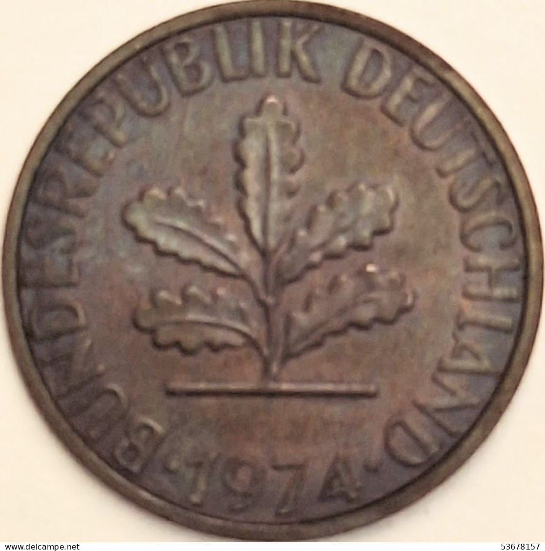 Germany Federal Republic - 2 Pfennig 1974 J, KM# 106a (#4524) - 2 Pfennig