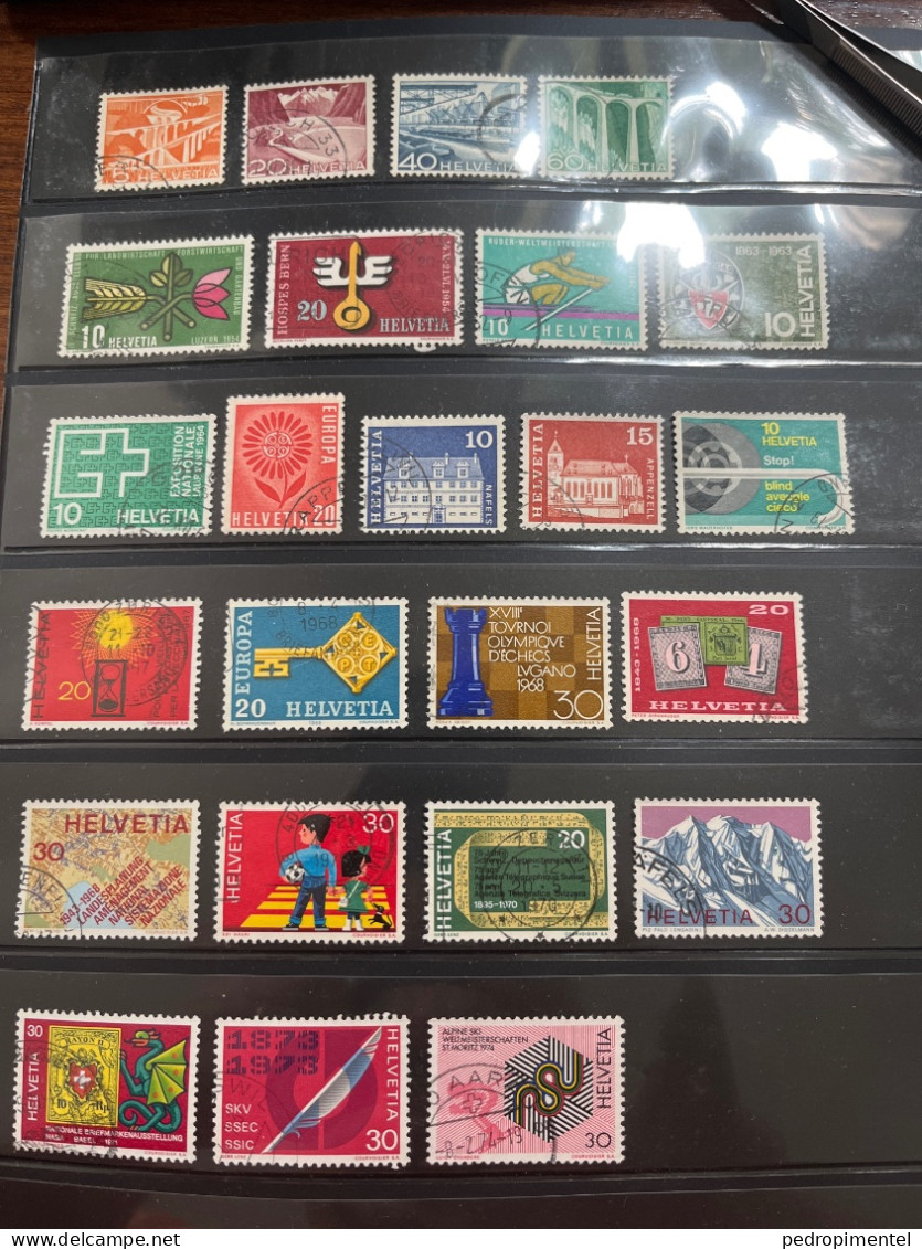 Switzerland Stamps | 1949-1973 | 24 Packages Of 24 Different Used Stamps - Other & Unclassified