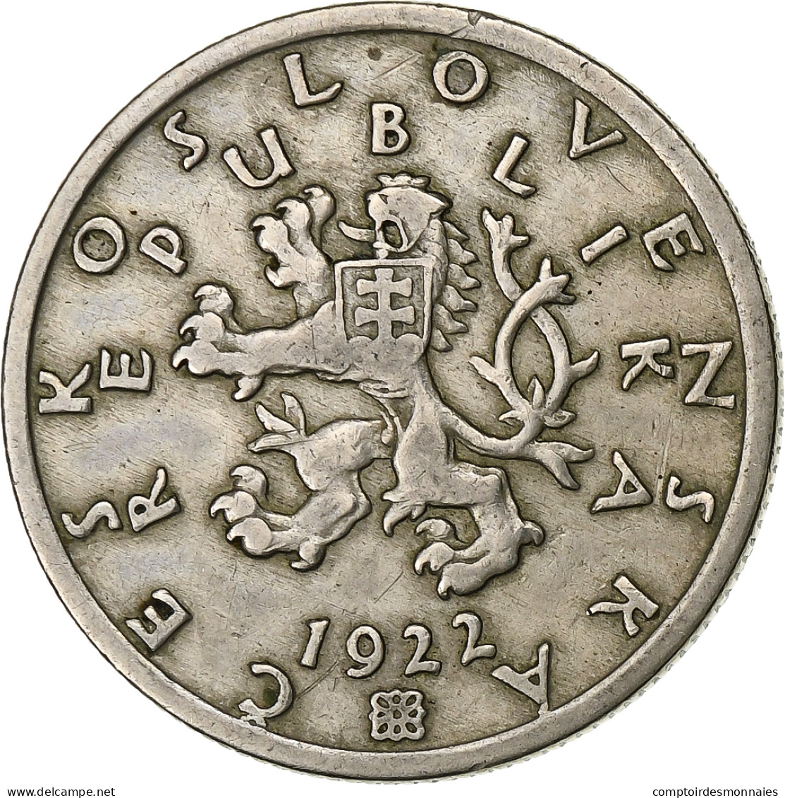 Monnaie, Tchécoslovaquie, 50 Haleru, 1922, TTB, Copper-nickel, KM:2 - Tchécoslovaquie