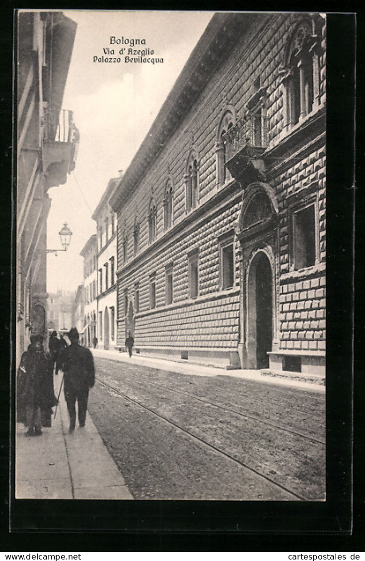 Cartolina Bologna, Via D`Azeglio, Palazzo Bevilacqua  - Bologna