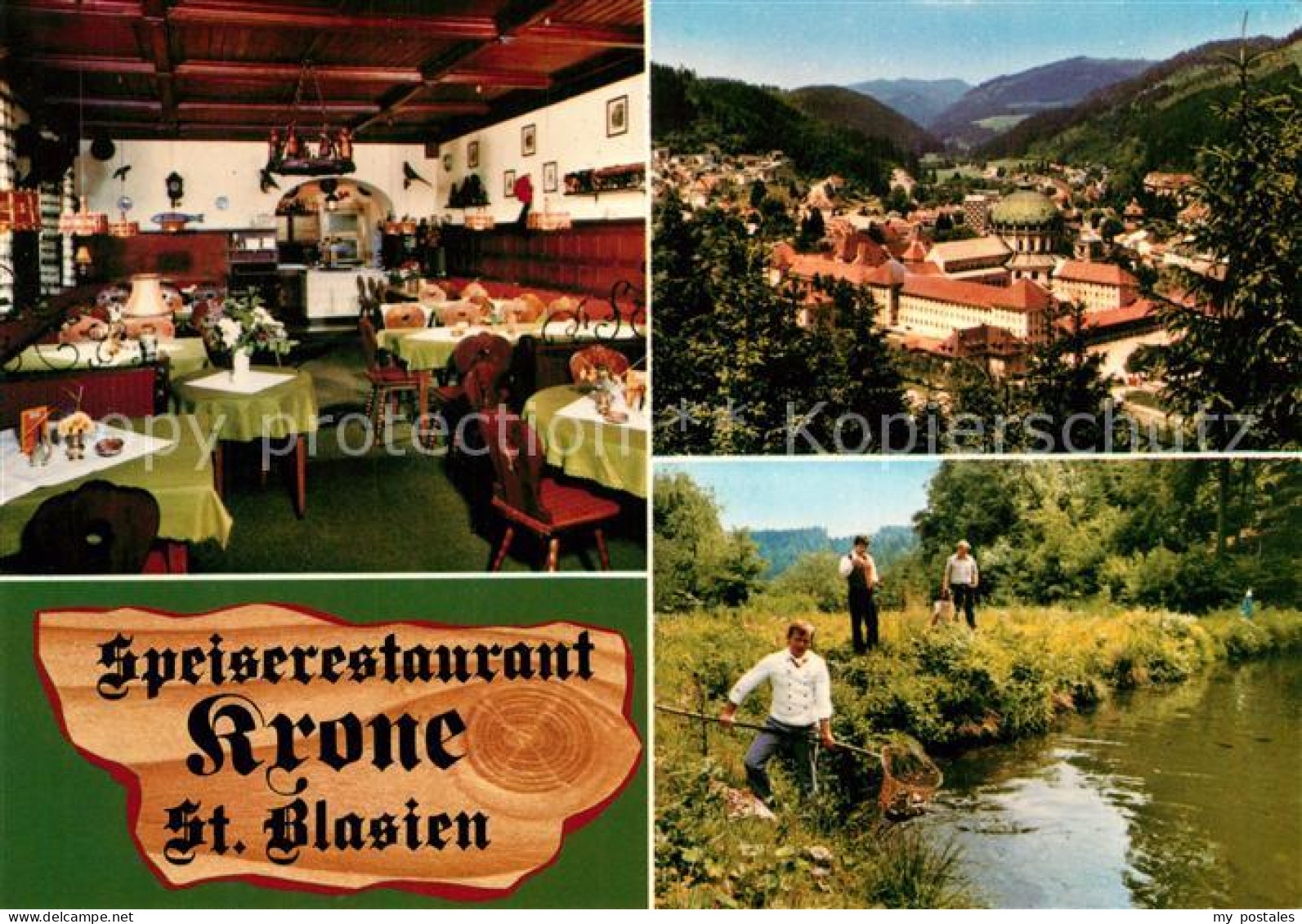 73321189 St Blasien Restaurant Krone Jaegerstube Forellenteich Stadtpanorama Sch - St. Blasien