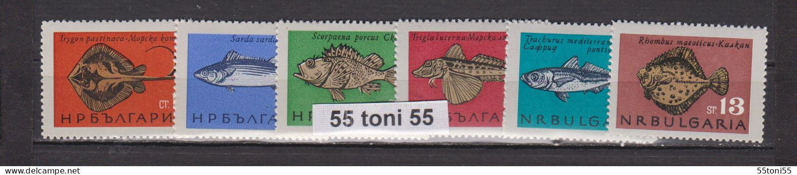 1965 Fauna FISH  6 V.- MNH (**) BULGARIA  / Bulgarie - Neufs