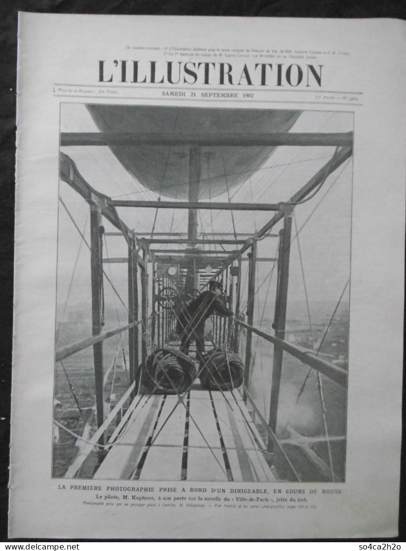 L'ILLUSTRATION N°3369 21/09/1907 L'effondrement Du Pont Du Québec; La Première Photo Prise à Bord D'un Dirigeable - Altri & Non Classificati
