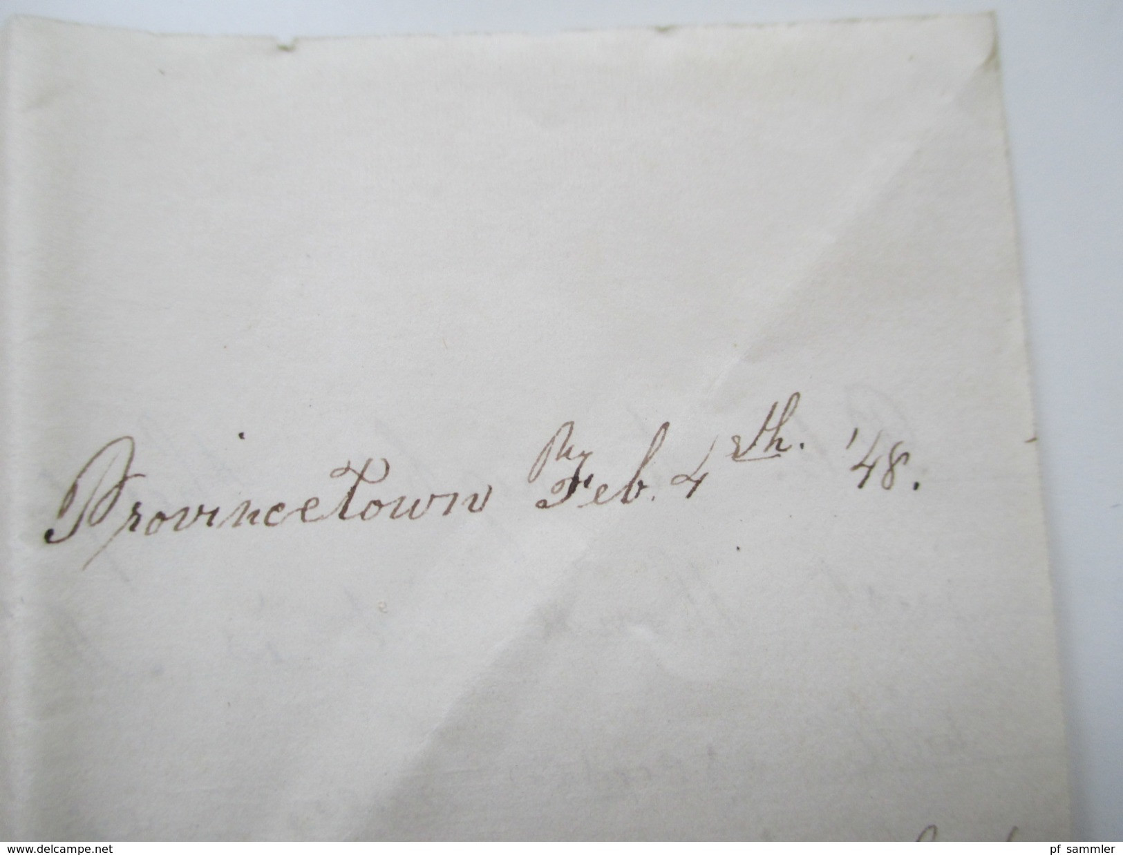 USA 1848 Brief von Provincetwon Cape Cod nach Bedford Massachusetts. Interessanter Inhalt! Schule / lehrer / Küste usw..