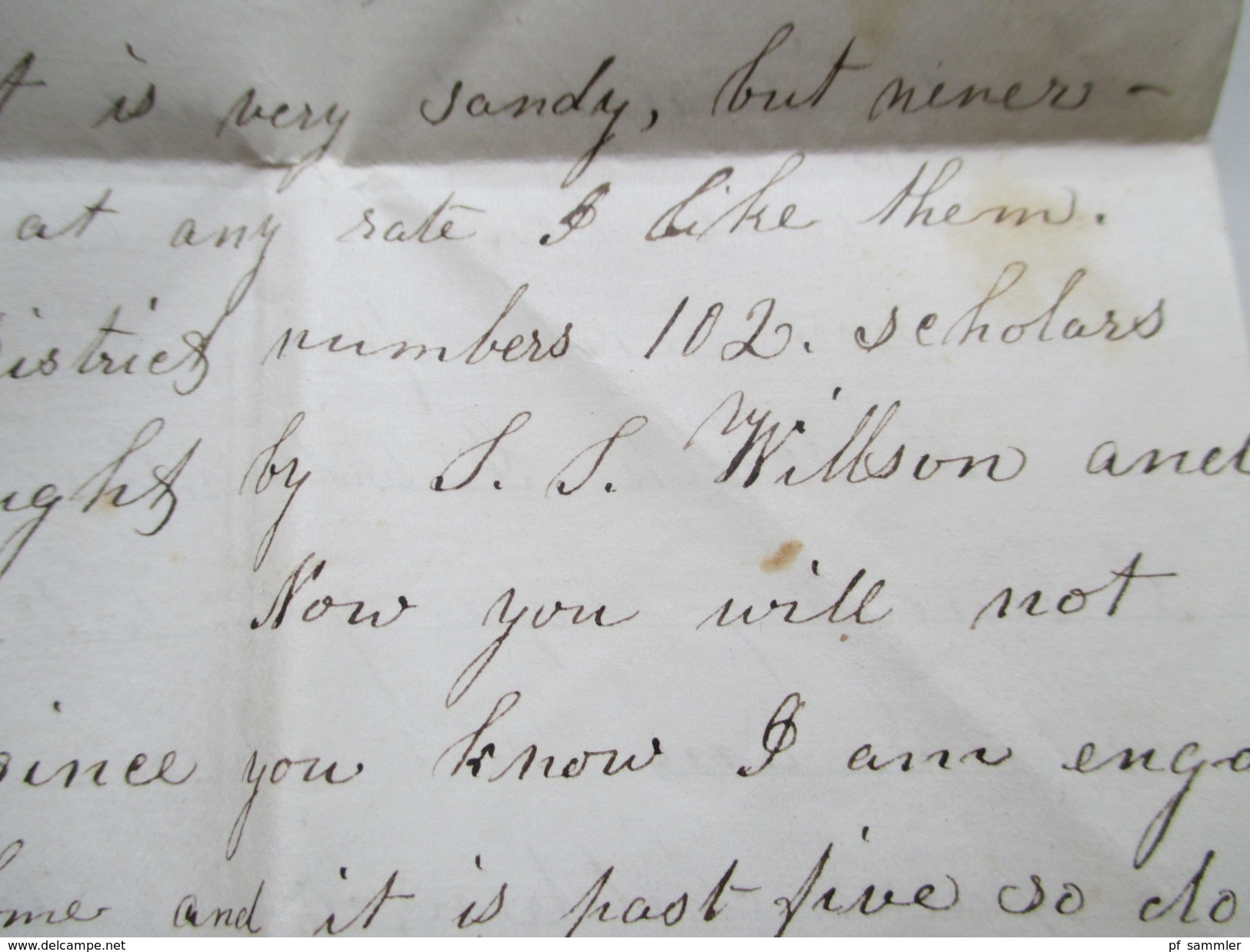 USA 1848 Brief von Provincetwon Cape Cod nach Bedford Massachusetts. Interessanter Inhalt! Schule / lehrer / Küste usw..