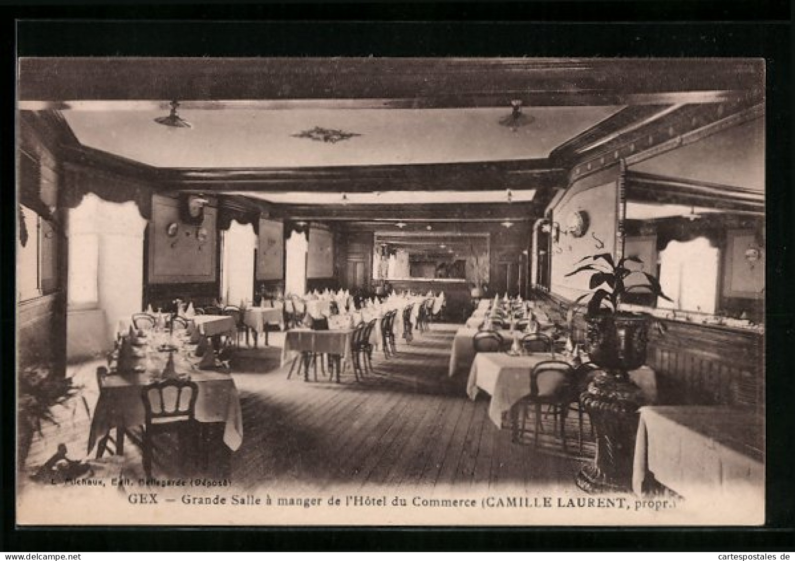 CPA Gex, Grande Salle A Manger De L`Hotel Du Commerce  - Gex