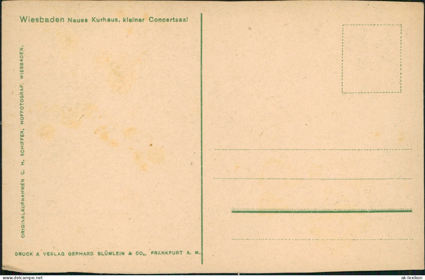 Ansichtskarte Wiesbaden Neues Kurhaus, Kleiner Concertsaal 1910 - Wiesbaden