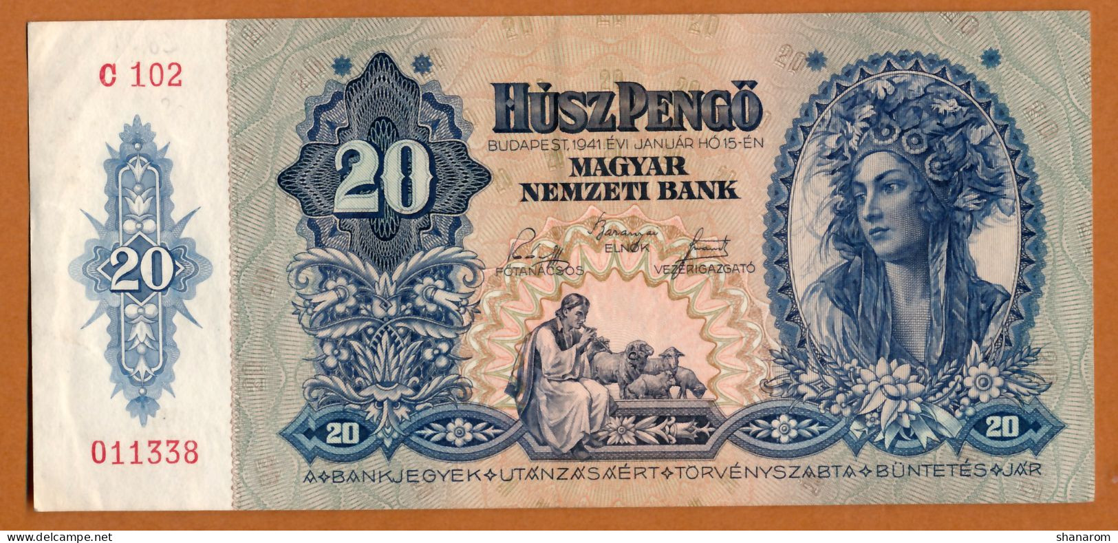1941 // HONGRIE // MAGYAR NEMZETI BANK // HUSZ PENGÖ // VF - TTB - Hongrie