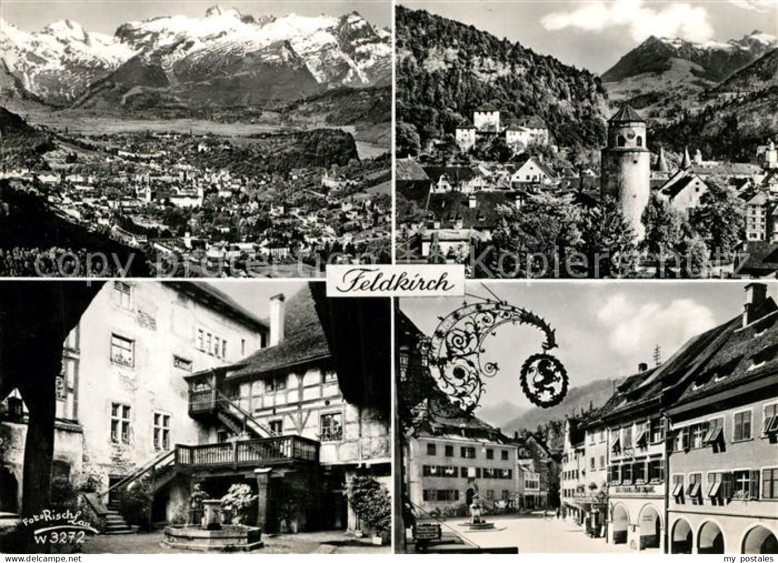 73319410 Feldkirch Vorarlberg Gesamtansicht Mit Alpenpanorama Turm Schloss Markt - Autres & Non Classés