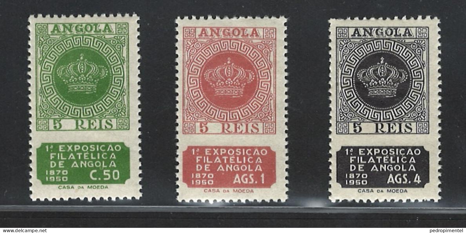 Portugal Angola 1950 "Philatelic Exhibition" MNH Mundifil Angola #321-323 - Angola
