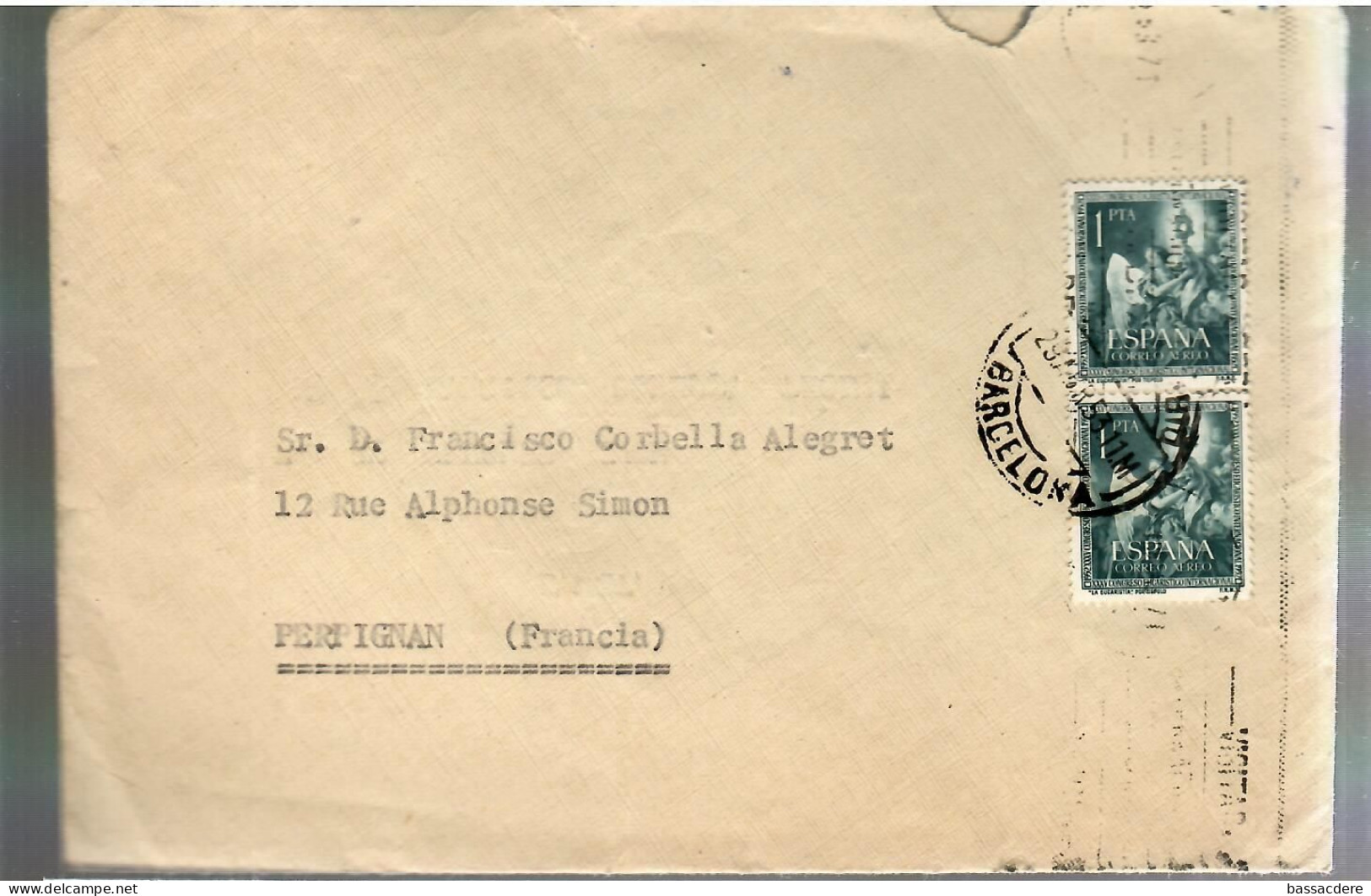 80076 -  BARCELONA Pour La France - Covers & Documents