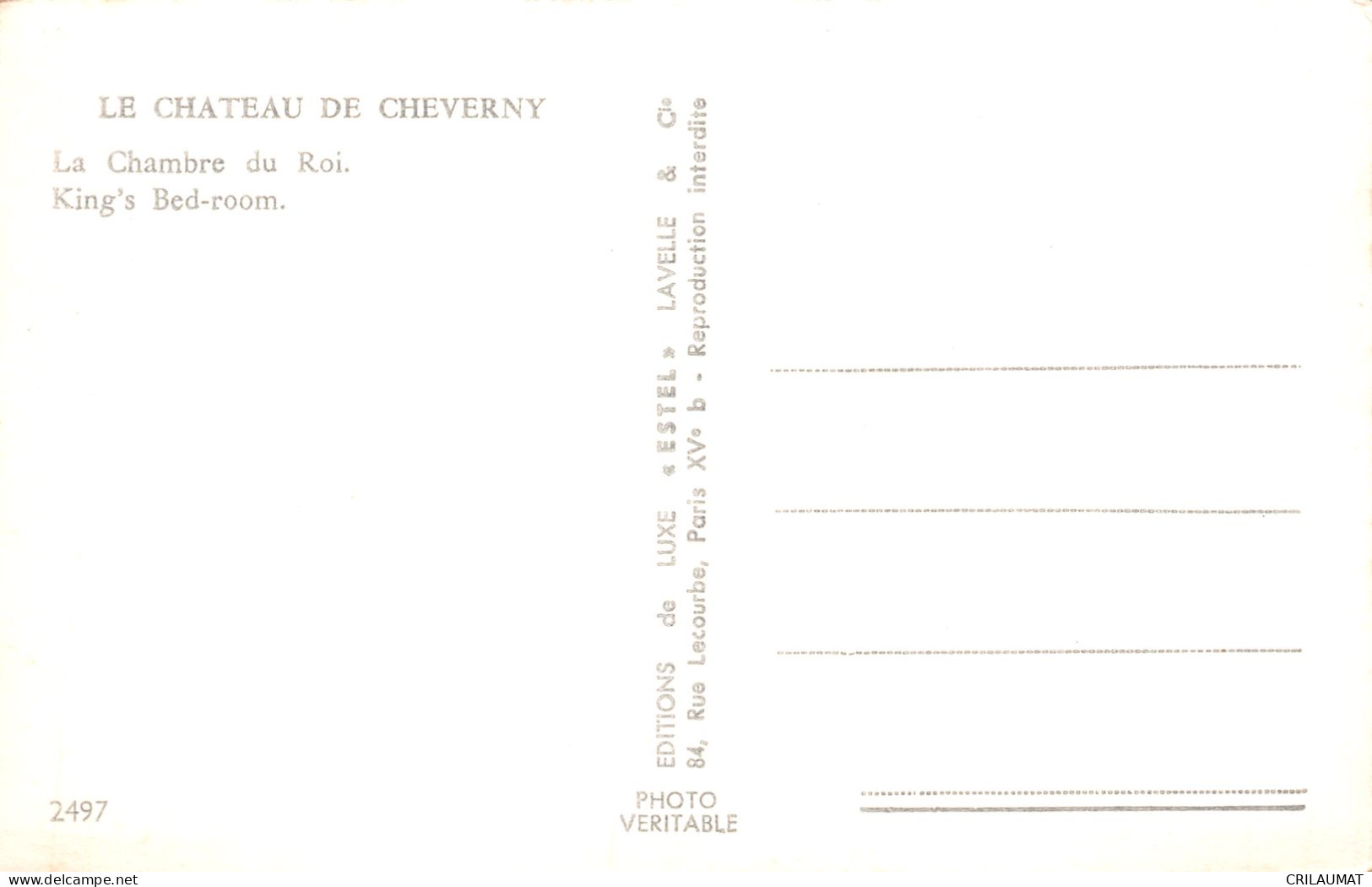 41-CHEVERNY LE CHATEAU-N°LP5121-C/0247 - Cheverny