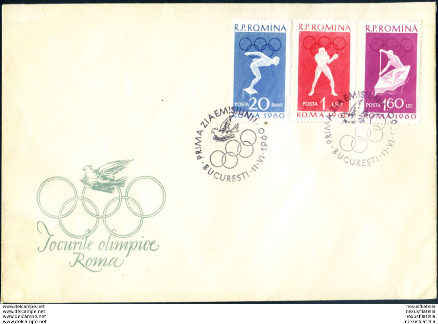 Sport. Olimpiadi Roma 1960. 2 FDC. - Andere & Zonder Classificatie