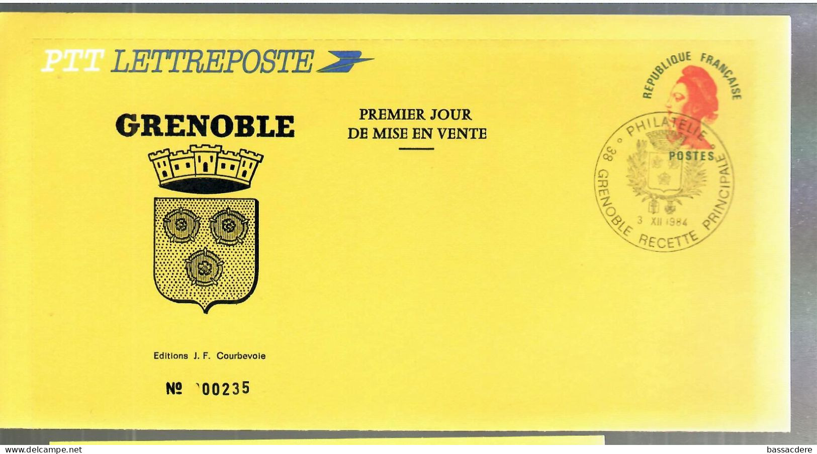 80078 -  3  Entier  Avec Repiquages De GRENOBLE - 1961-....