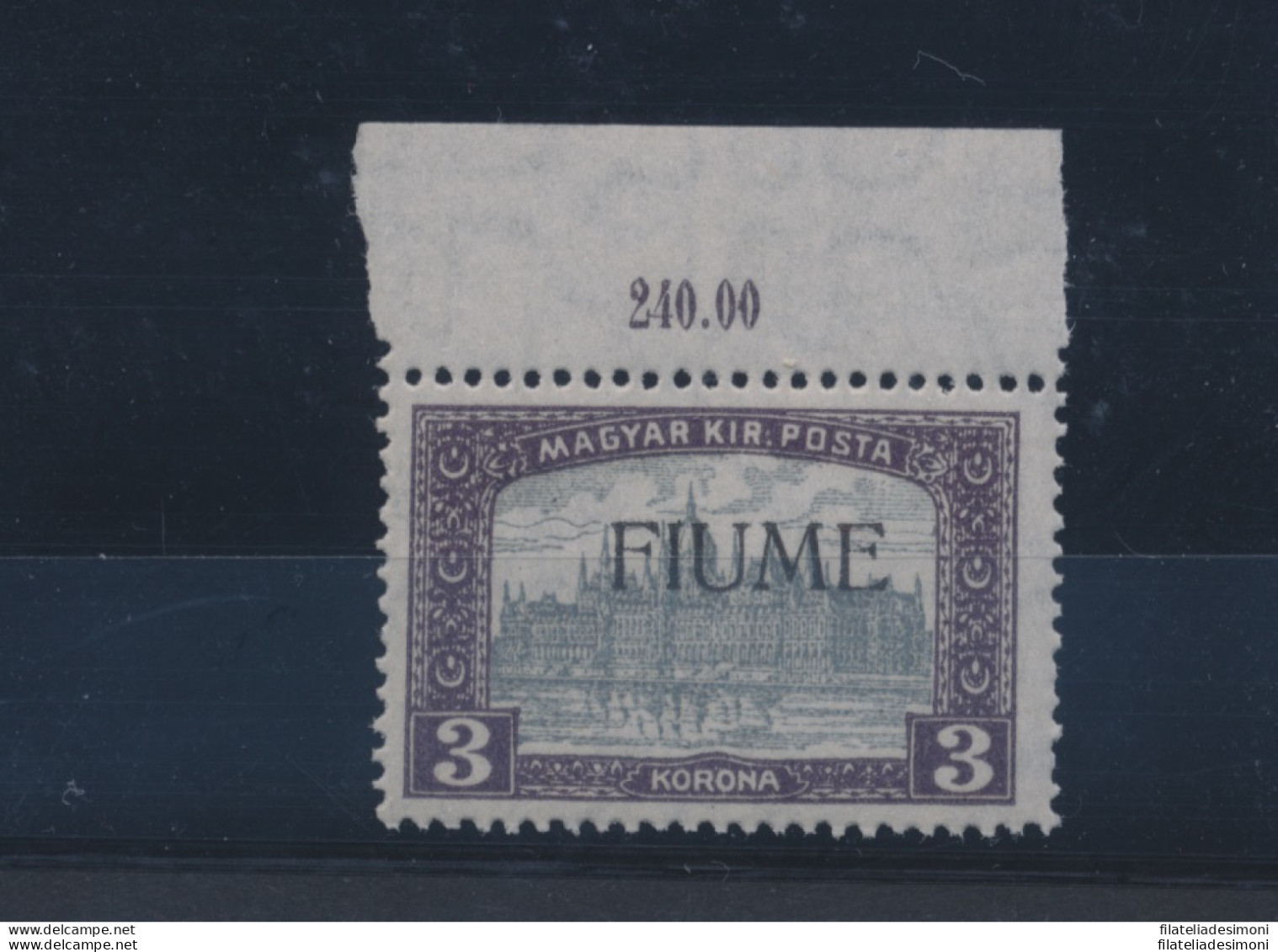 1918-19 Fiume, N° 19 , 3k. Violetto E Grigio MNH** - Autres & Non Classés