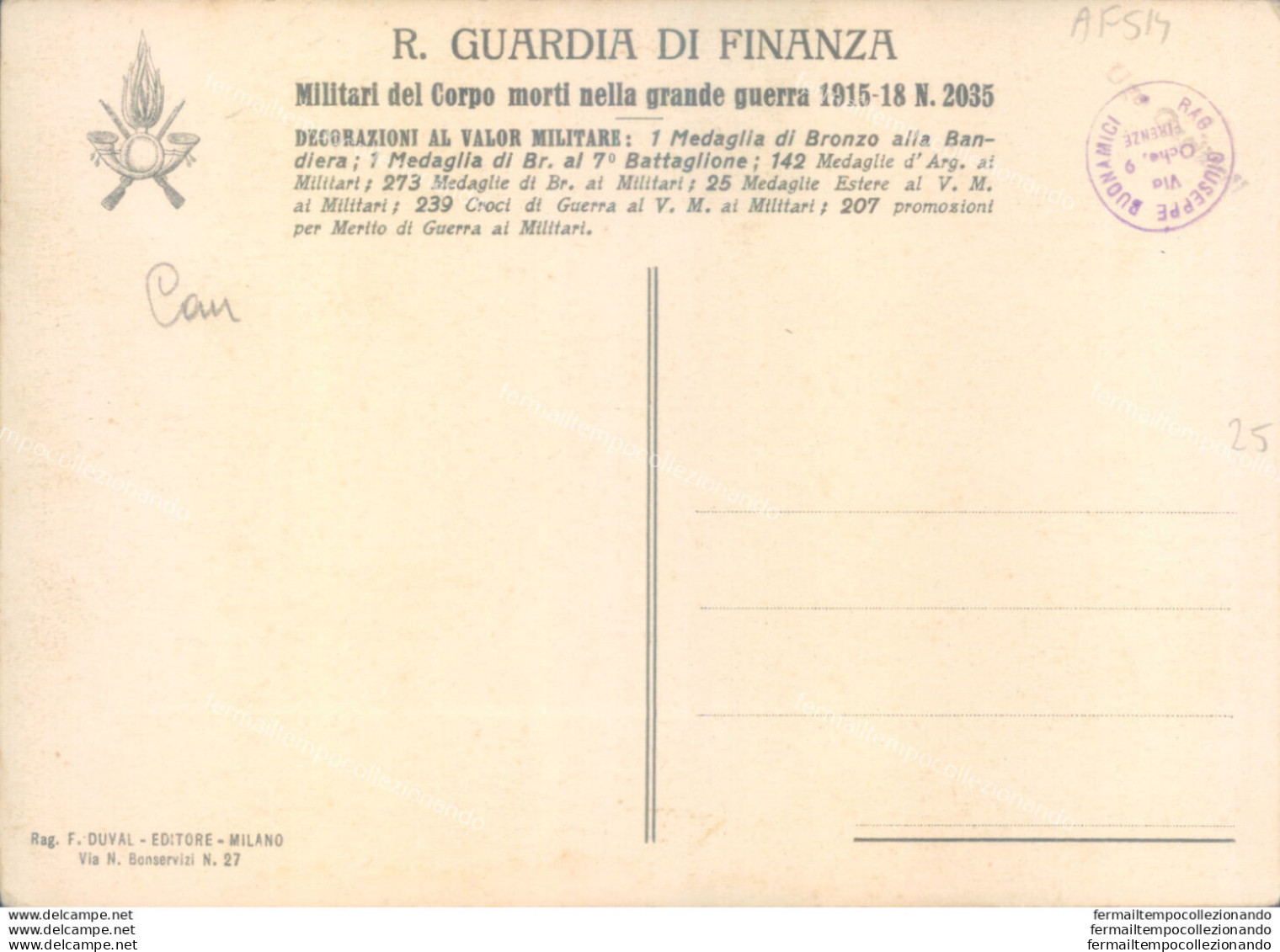 Af514 Cartolina Militare R.guardia Di Finanza - Reggimenti