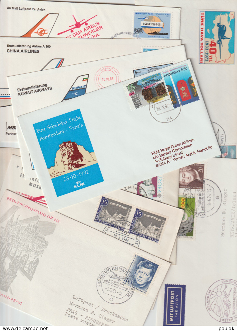 25 Covers With Airlines As A Theme, Either Stamps Or Postmarks. Postal Weight 0,125 Kg. Please Read Sales Con - Flugzeuge