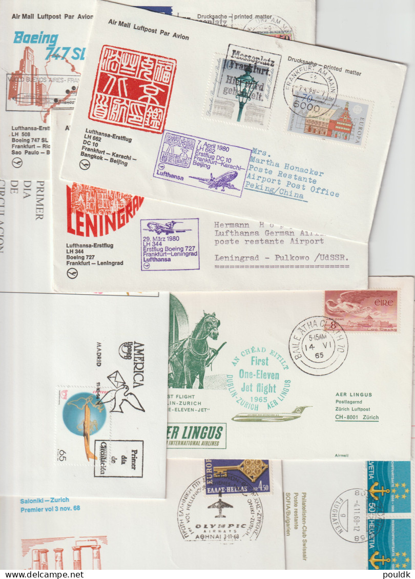 25 Covers With Airlines As A Theme, Either Stamps Or Postmarks. Postal Weight 0,125 Kg. Please Read Sales Con - Flugzeuge