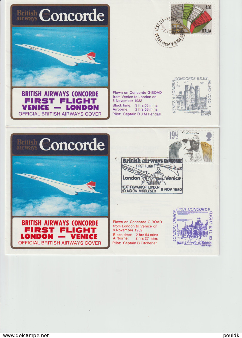 10 Concorde Covers, First Flights And Other Cover With Concorde Theme. Postal Weight Approx 120 Gramms. Please - Concorde