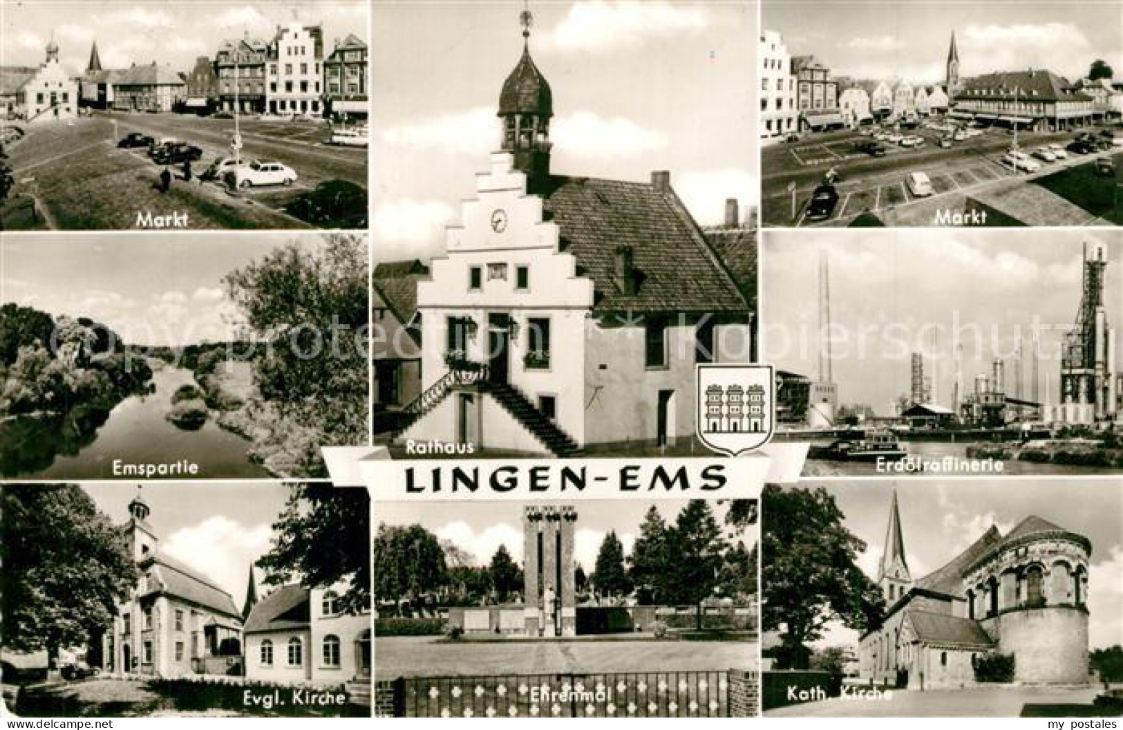 73316427 Lingen Ems Kirche Marktplatz Denkmal Rathaus Lingen Ems - Lingen