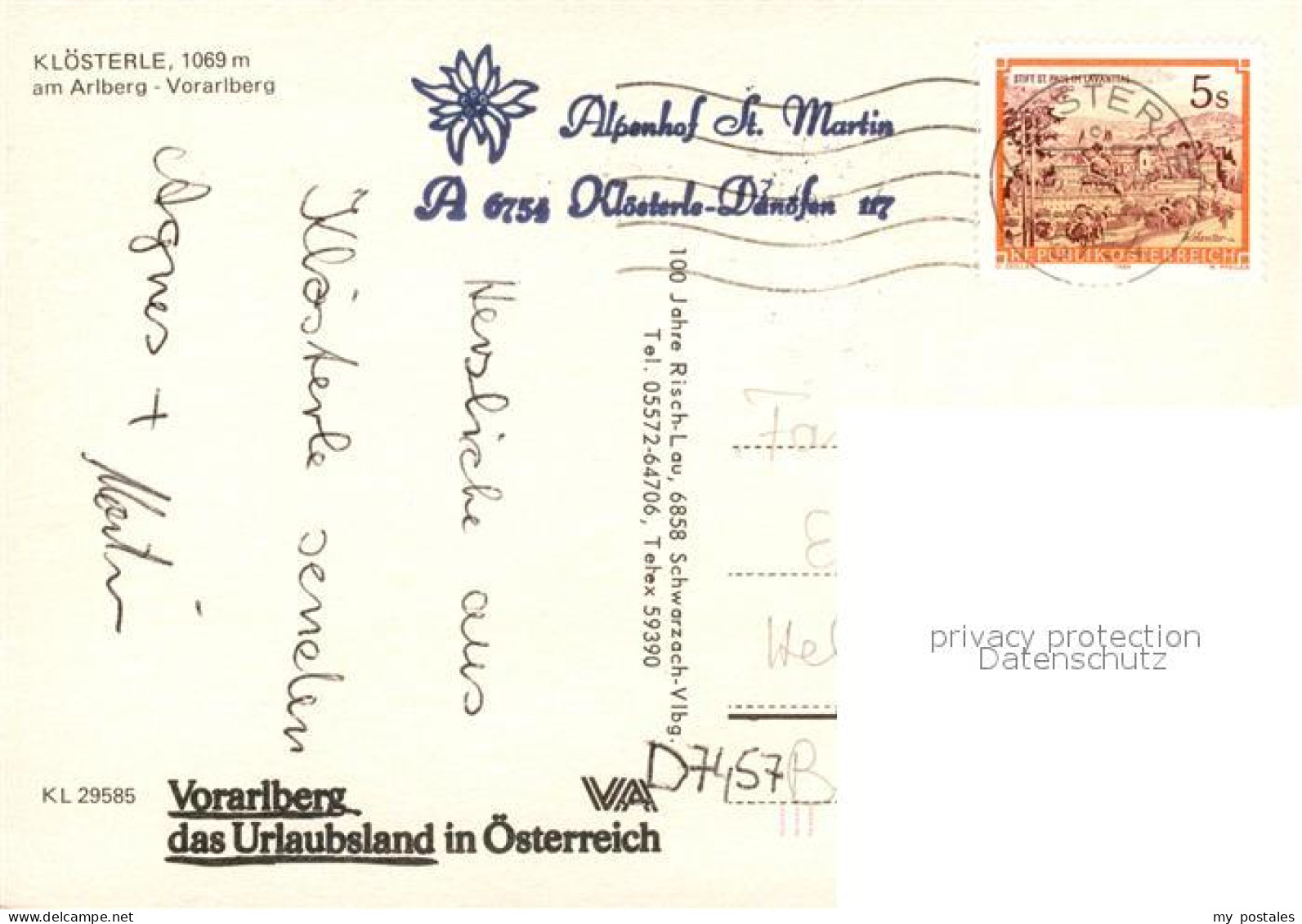 73316365 Kloesterle Vorarlberg Ortsmotiv Mit Kirche Partie Am Fluss Gesamtansich - Other & Unclassified