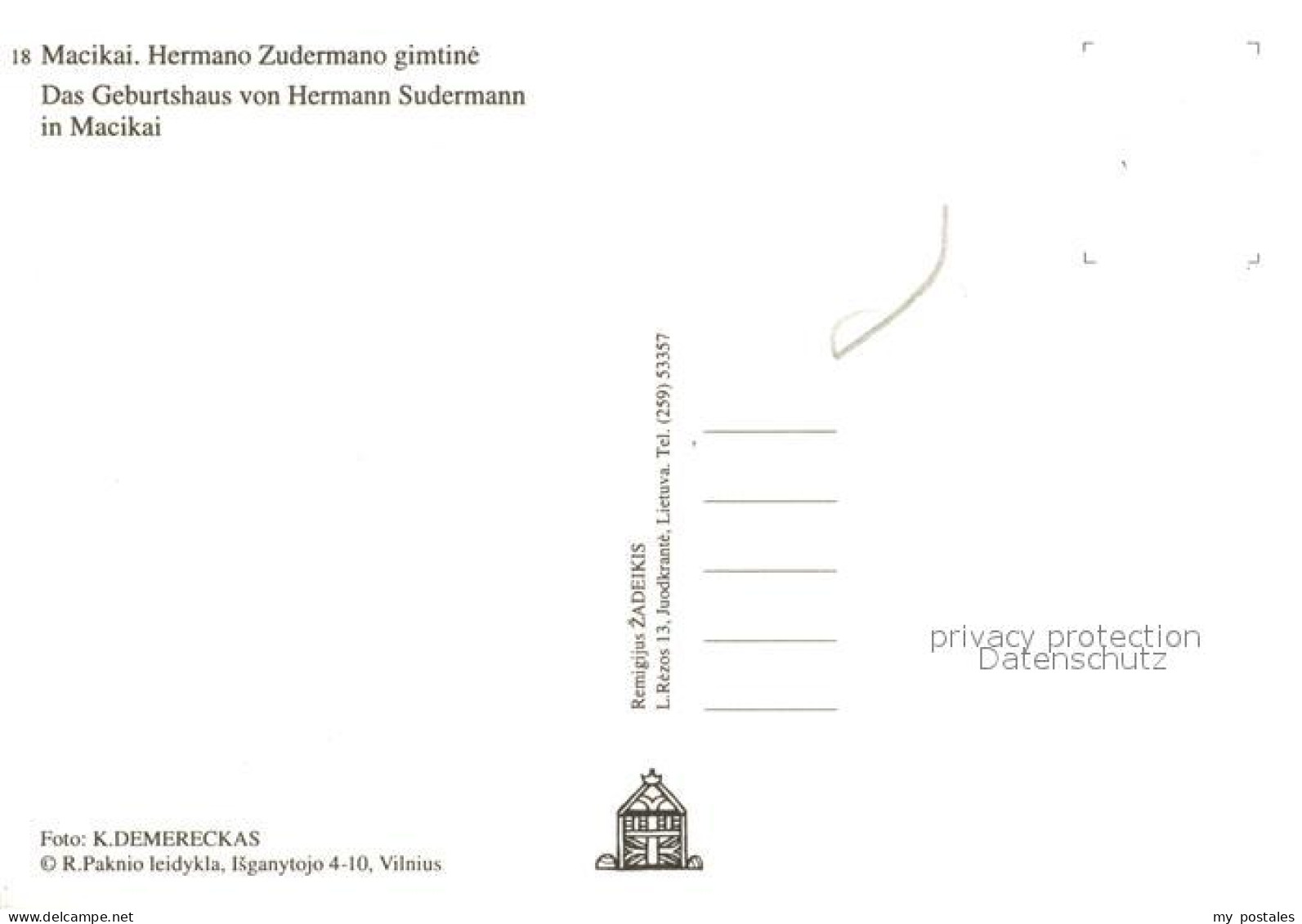 73316316 Macikai Geburtshaus Von Hermann Sudermann Portrait  - Lituanie