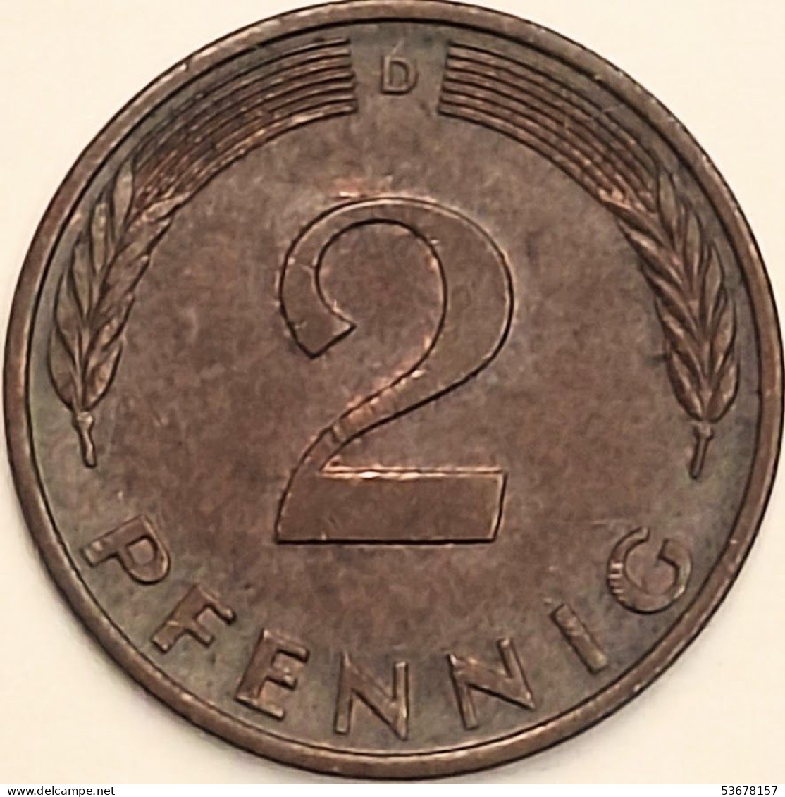 Germany Federal Republic - 2 Pfennig 1977 D, KM# 106a (#4530) - 2 Pfennig