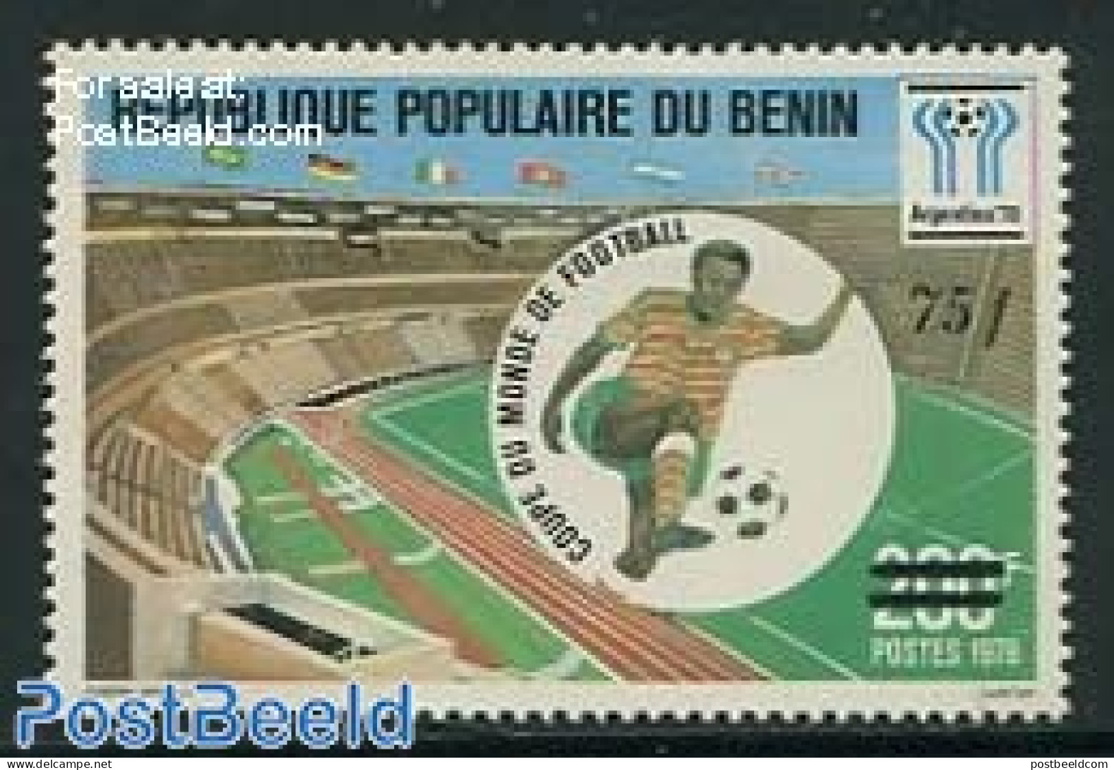 Benin 1985 75F Overprint, Stamp Out Of Set, Mint NH, Sport - Unused Stamps