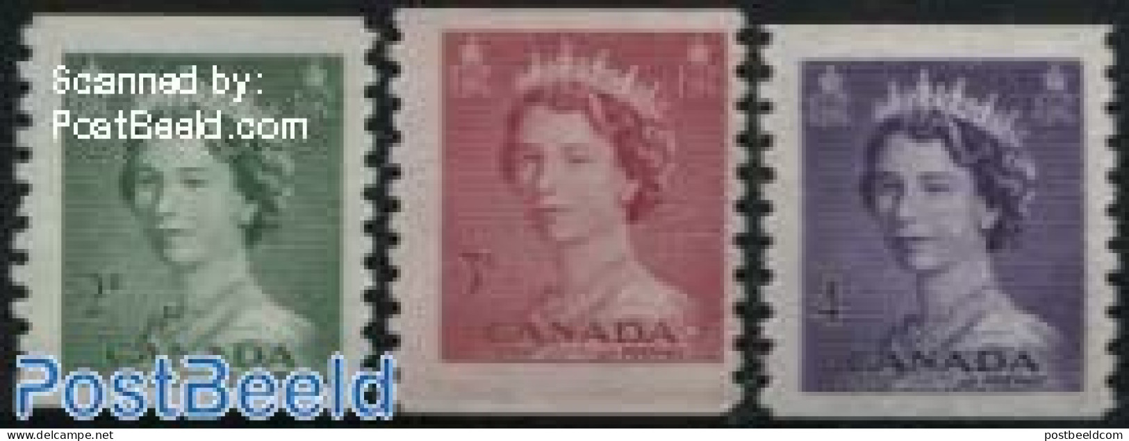 Canada 1953 Definitives 3v Coil, Mint NH - Nuevos