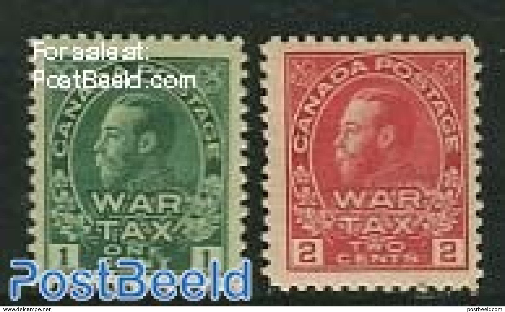 Canada 1915 War Tax 2v, Mint NH, History - World War I - Unused Stamps