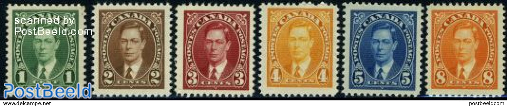 Canada 1937 Definitives 6v, Unused (hinged) - Unused Stamps