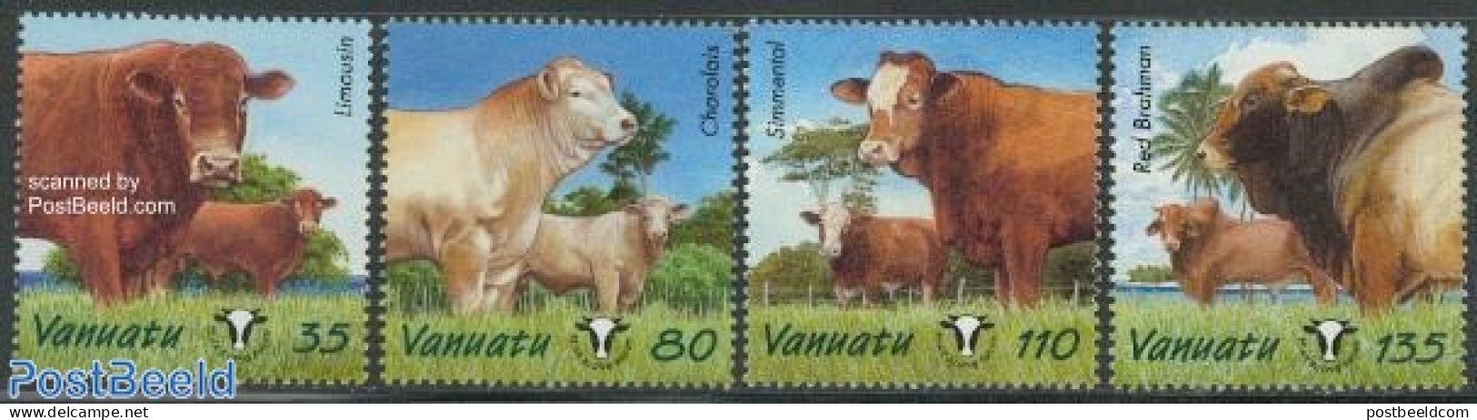 Vanuatu 2003 Rinder 4v, Mint NH, Nature - Animals (others & Mixed) - Cattle - Vanuatu (1980-...)