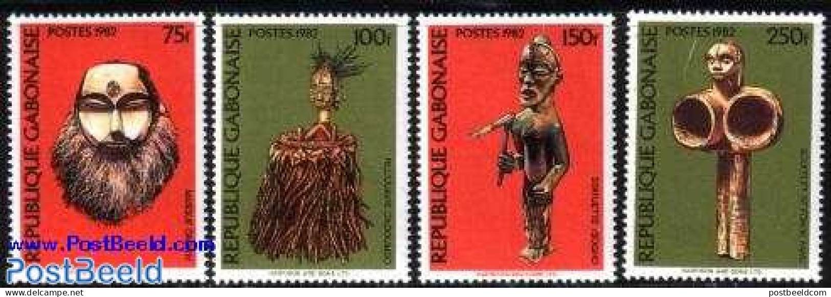 Gabon 1982 African Art 4v, Mint NH, Art - Handicrafts - Neufs