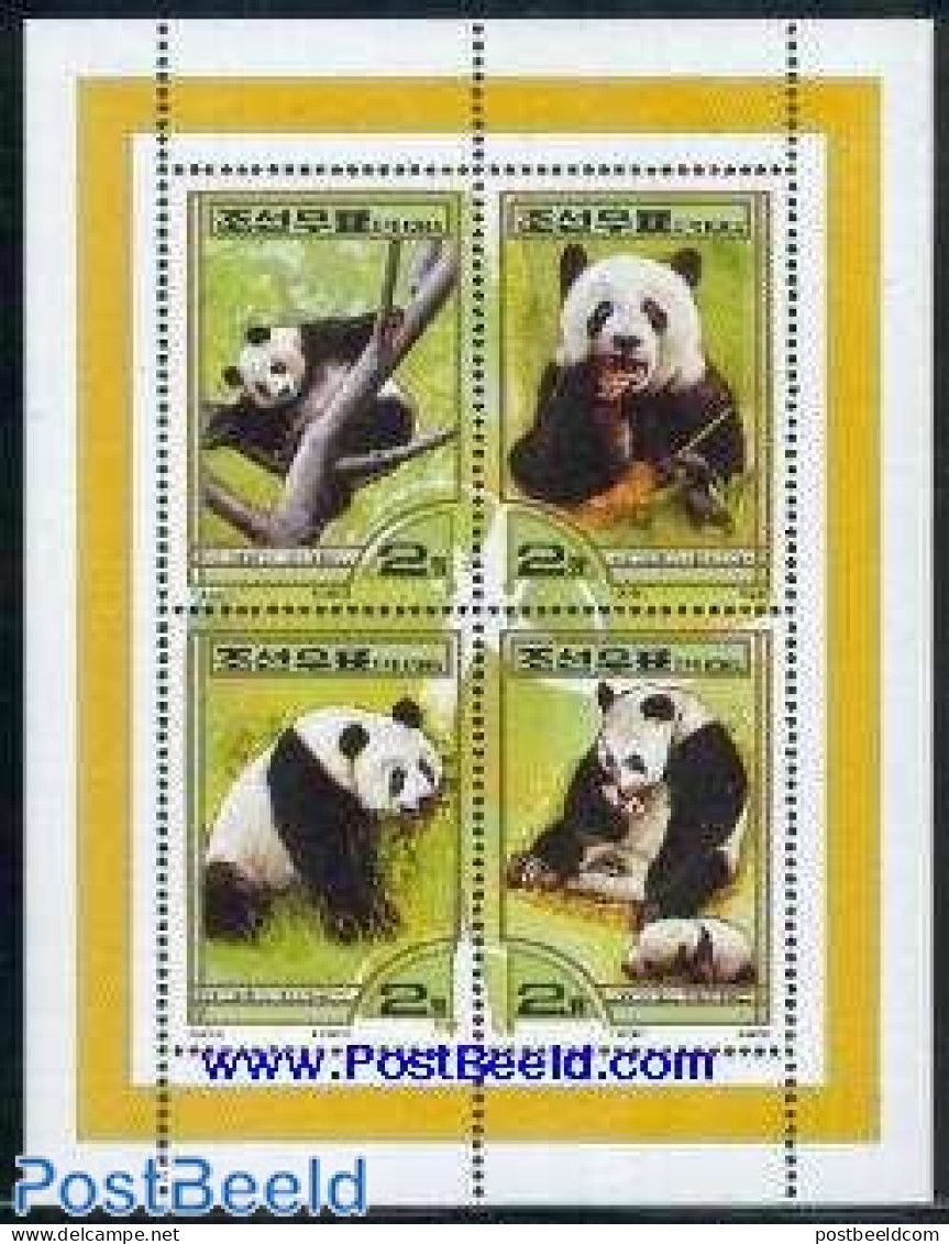 Korea, North 2000 Panda Bears 4v M/s, Mint NH, Nature - Animals (others & Mixed) - Pandas - Corée Du Nord