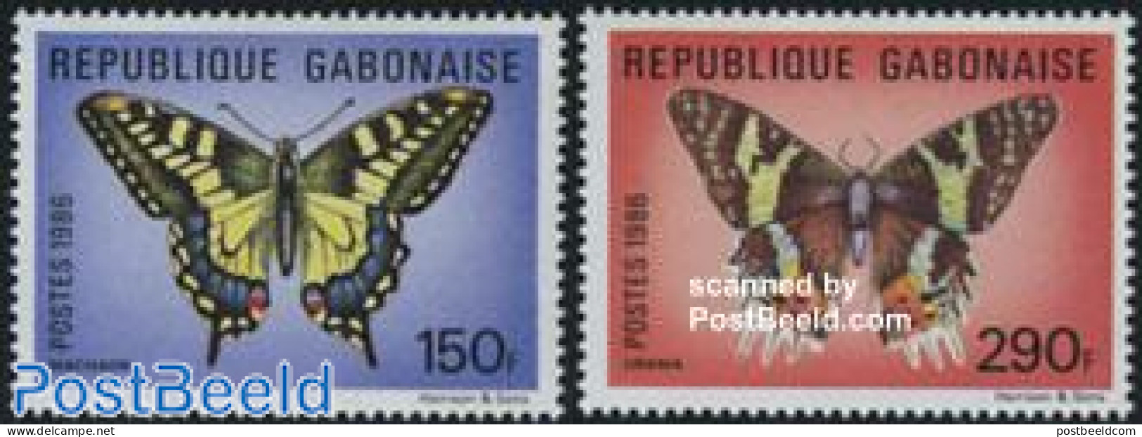 Gabon 1986 Butterflies 2v, Mint NH, Nature - Butterflies - Ongebruikt