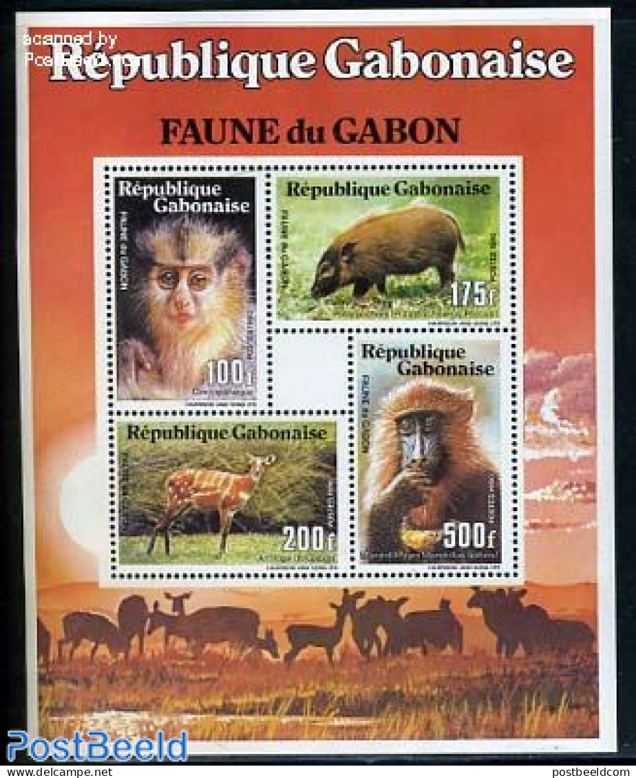 Gabon 1990 Animals S/s, Mint NH, Nature - Animals (others & Mixed) - Monkeys - Neufs