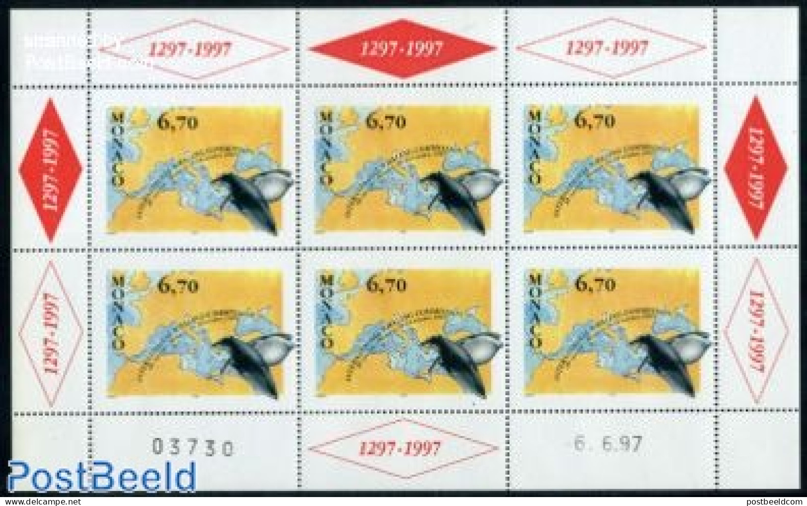 Monaco 1997 Whale Commission M/s, Mint NH, Nature - Various - Sea Mammals - Maps - Ongebruikt