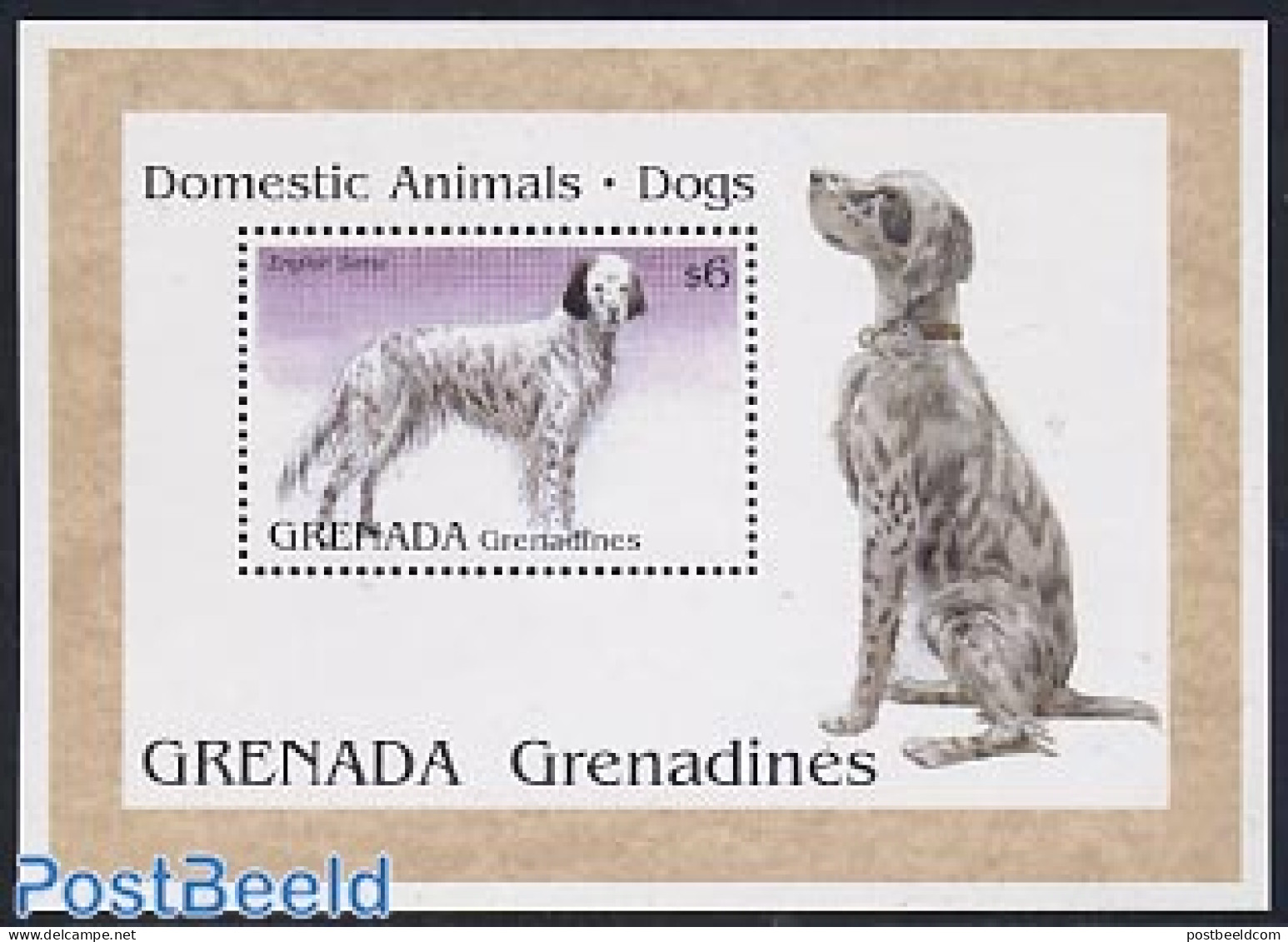 Grenada Grenadines 1995 English Setter S/s, Mint NH, Nature - Dogs - Grenada (1974-...)