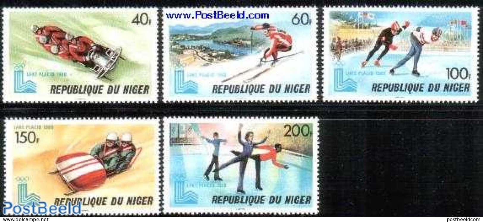 Niger 1979 Olympic Winter Games Lake Placid 5v, Mint NH, Sport - (Bob) Sleigh Sports - Olympic Winter Games - Skating .. - Winter (Other)